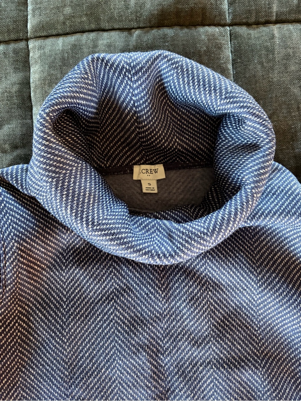 J. Crew women’s small Blue Herringbone Turtleneck Sweater